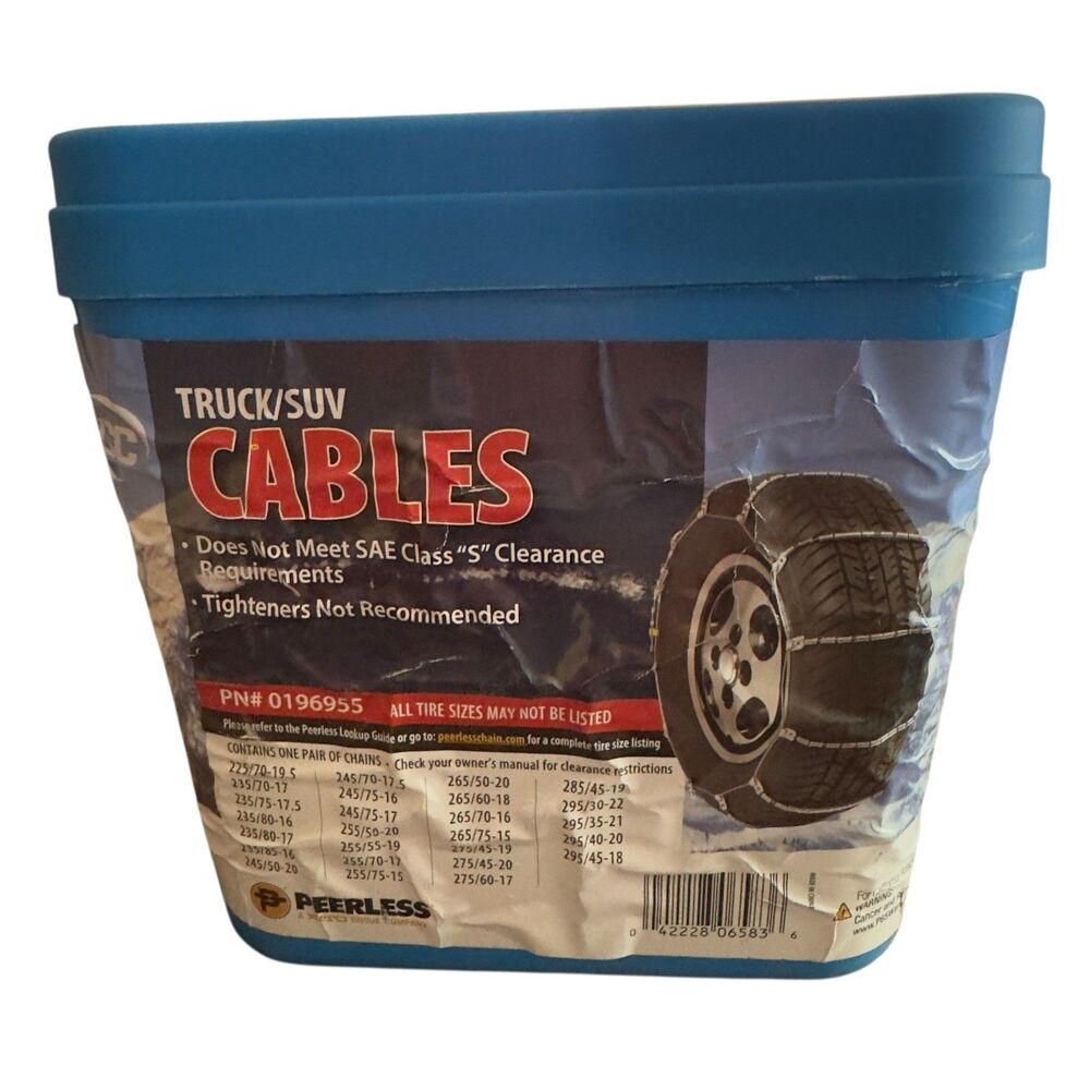 Peerless Light Truck/SUV Cable Tire Snow Chains, Stock # 0196955 - Never Used